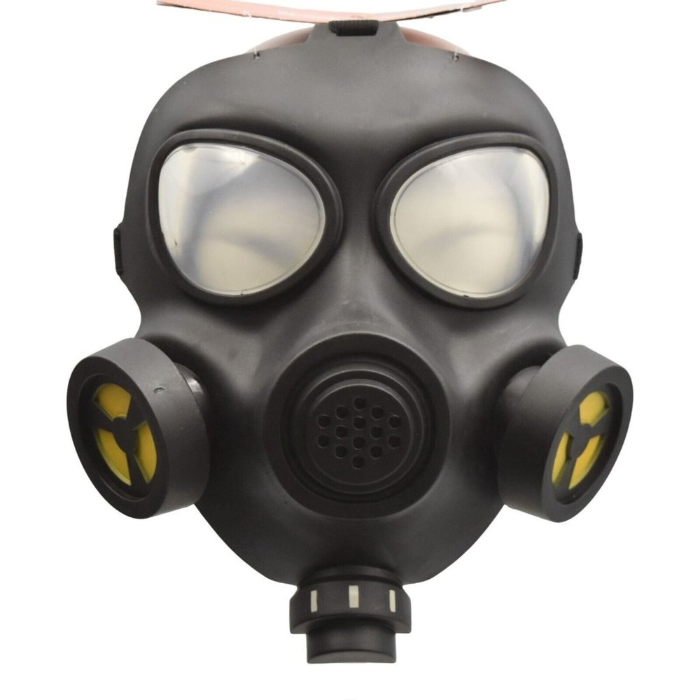Spooky Village Halloween Gas Mask Black Adult Costume Mask Scary Cosplay Prop - Picture 2 of 7